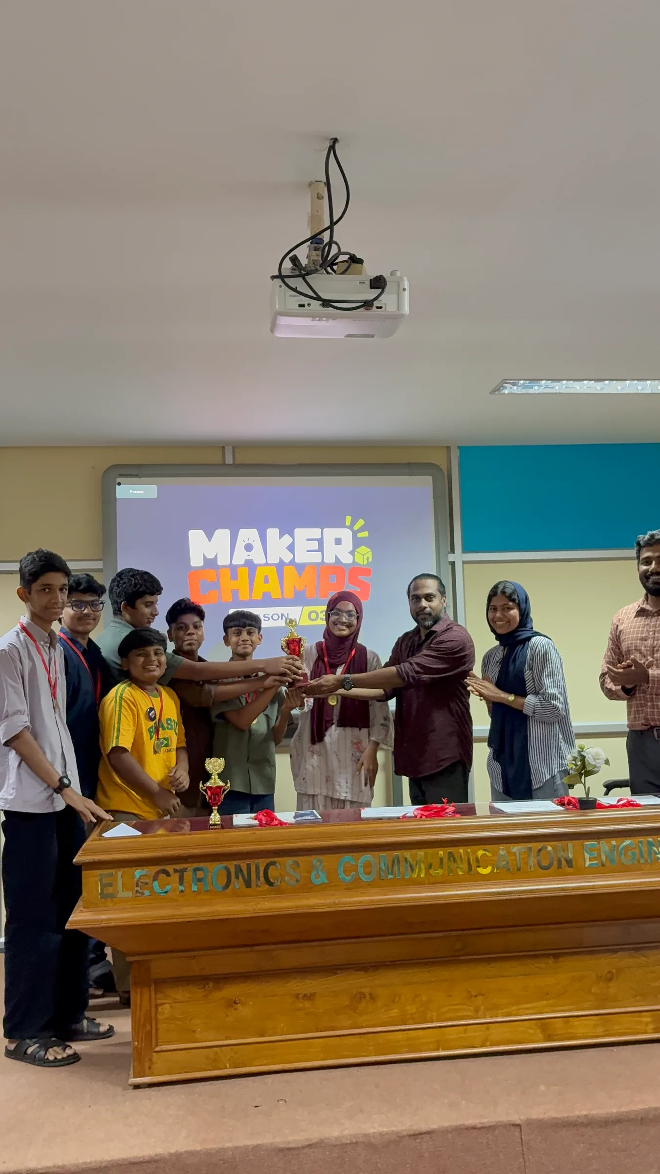 MakerChamps trophy presentation, ECE department